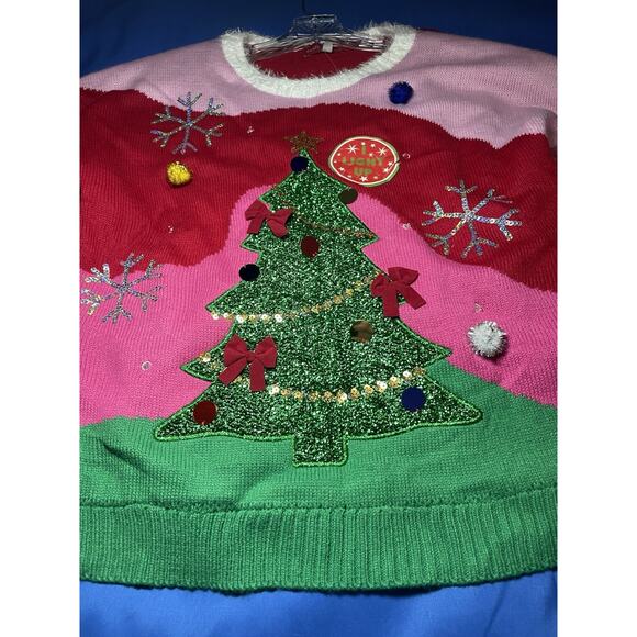 Blizzard Bay Women’s Size Large Ugly Christmas Sweater With Lights NWT - Picture 3 of 6